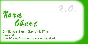 nora obert business card